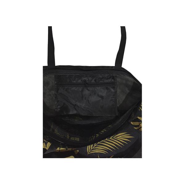Polyester Black Mesh Beach Bag 600D PVC Backing Tote Bag Mesh