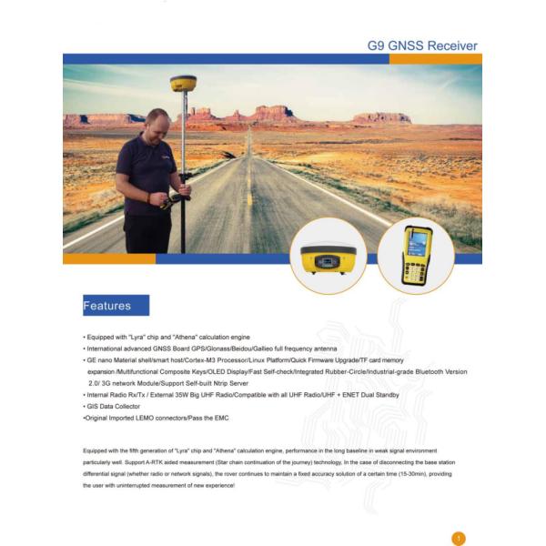 Yellow 372 Channels G9 GNSS RTK Receiver