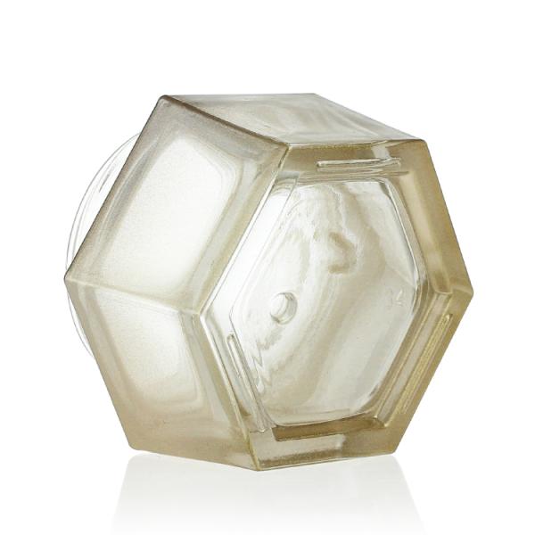 Luxury 30g Cosmetic Jar Packaging Skincare Hexagonal Glass Jars