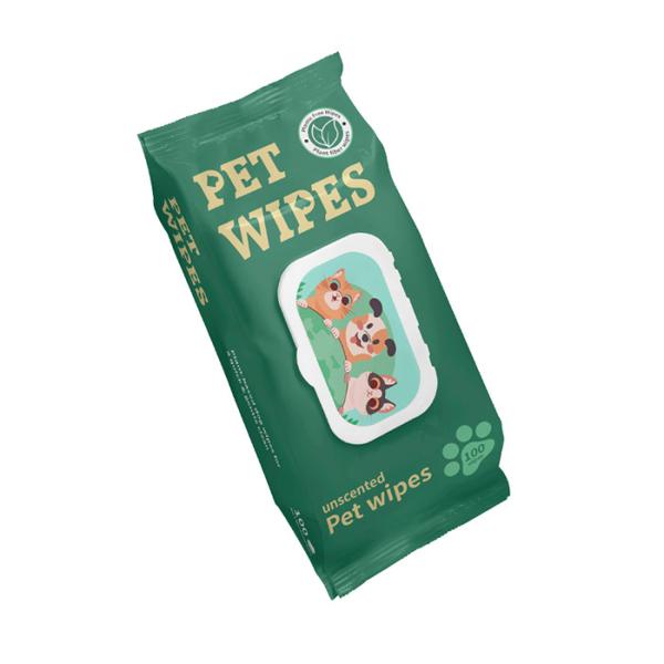 Viscose Plant Fiber Pet Cleaning Wipes Odor Control Hypoallergenic Pet Grooming Wipes