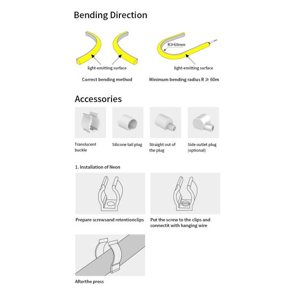 13*13mm Luces de neón LED exteriores Vista aérea Semicircular Tubo de silicona de neón LED