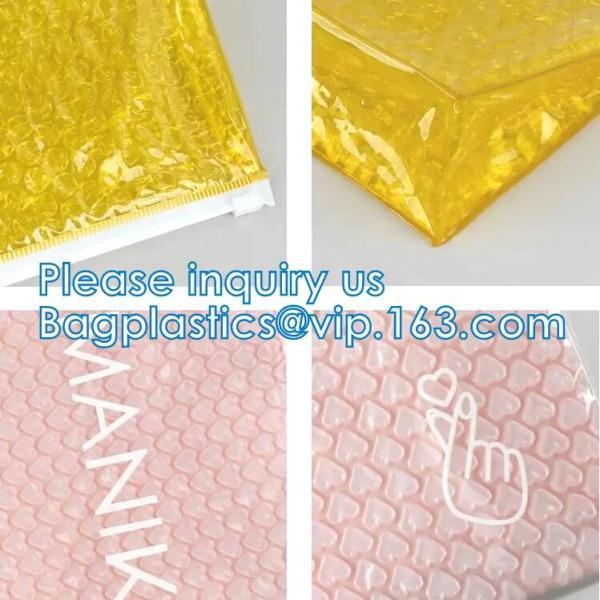 Cosmetic Makeup Bubble Slider Zipper Bags, Zip Padded Pouch For Beauty, Skin Care, Jewelry Bag Package