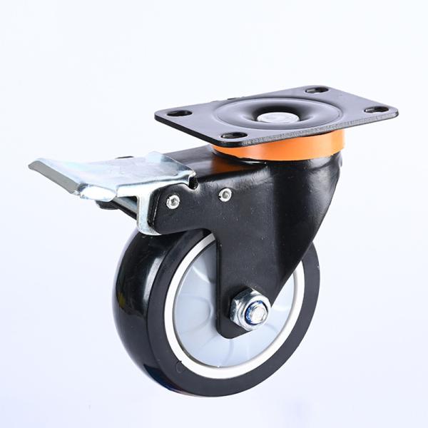 75mm 100mm 32mm Thickness Industrial Furniture Trolley Black Single Bearing Caster Wheel