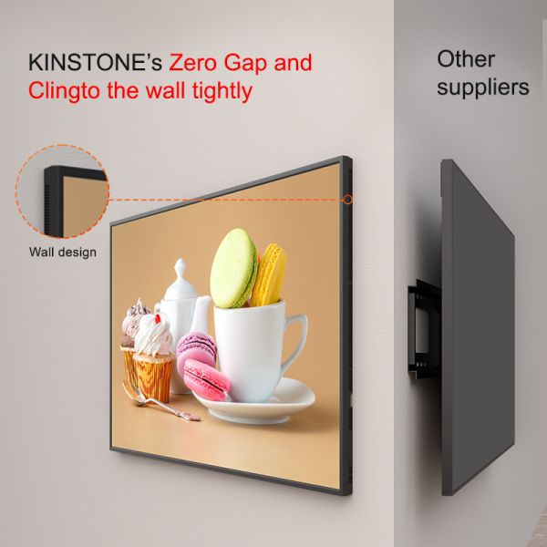 43‑Inch Zero‑Distance Wall‑Mounted Digital Signage Display, Commercial Wall‑Mount LCD Advertising Screen & Monitor
