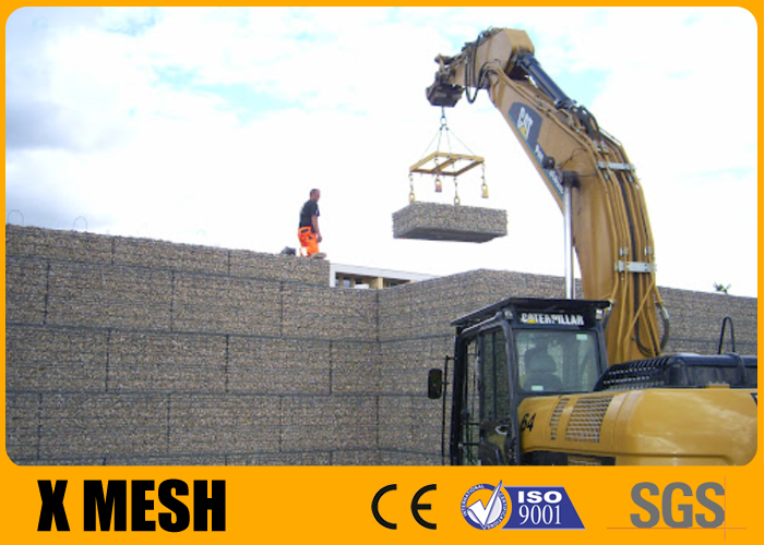 Ячеистая сеть Gabion горного склона гальванизированная после сплетя типа 1 x размер 1 x 3m