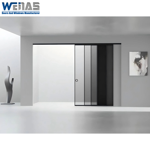 Durable Design Waterproof Interior Sliding Partition Doors Aluminum Narrow Frame