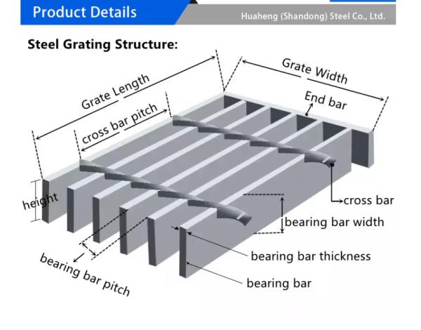 Heavy Duty Galvanized Steel Grating Hot Dip Steel Bar Grate Floor Galvanized Grating Weight Per Square Meter