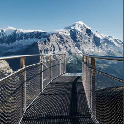 Stair Railing Balcony Stainless Steel Rope Mesh , Decorative Balustrade Infill Panels Mesh