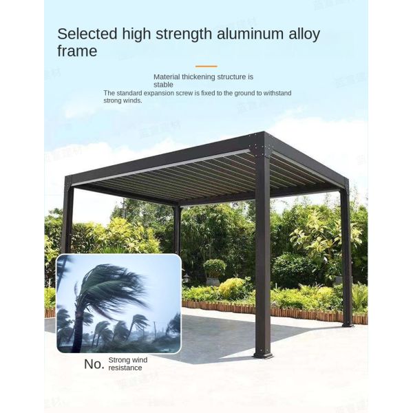 Electric Outdoor Aluminium Canopy Modern 3x3 Pergola X Cost Gazebo Patio Tent System All'aperto Roof Bracket Kit Pavilion