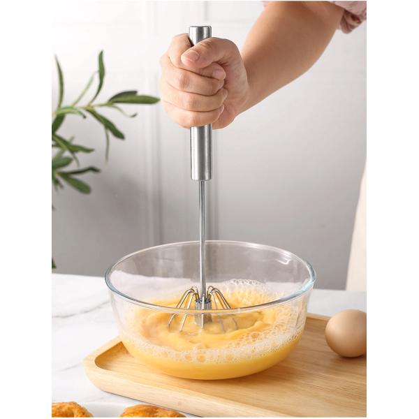 Customized Color Hand Push Mixer Cream Whipper Rotating Semi-Automatic Stainless Steel Egg Beater