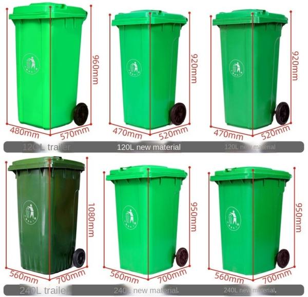 32 Gallon Commercial Public Park Pedal Plastic Recycle Outdoor Trash Can Garbage Bin