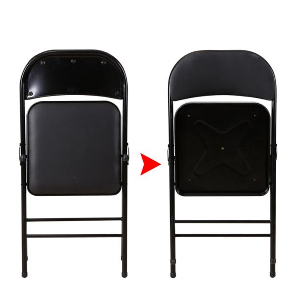 Foldable PU Dining Chairs , Stable Leather And Metal Dining Chairs