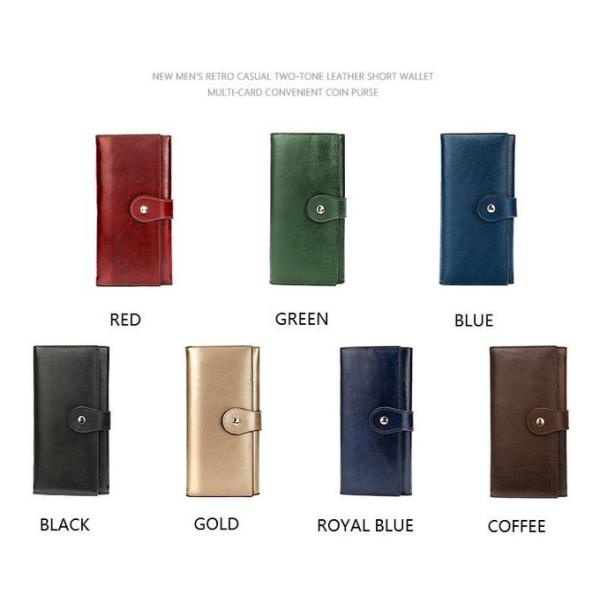 Cartera de cuero auténtica personalizada del clip triple del dinero de las mujeres RFID