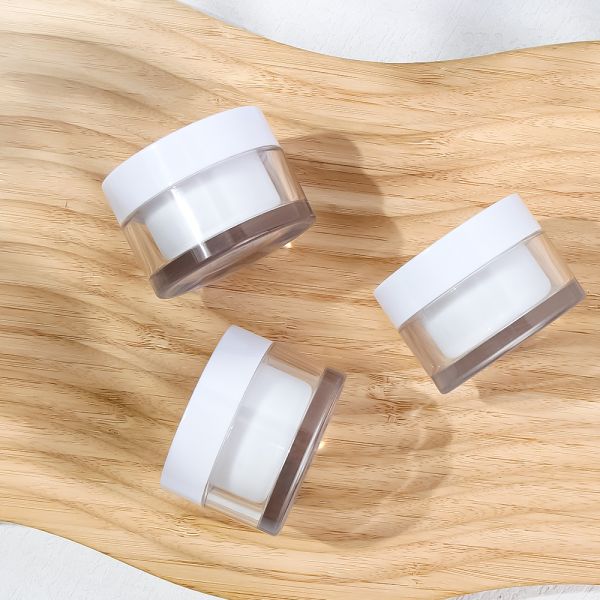Custom Food-Grade PET Cosmetic Cream Jar with Built-in Inner Liner and Custom-Made Color for Skin Care