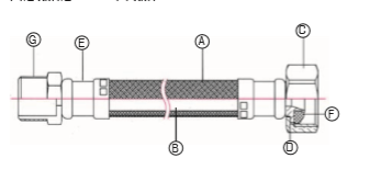 20cm - 200cm Braided Shower Hose , SS Flexible Hose Pipe OEM ODM Available