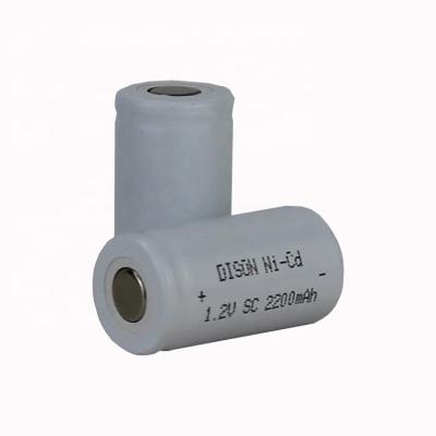 NiCd SC 1.2V 2200mah Celle de batterie rechargeable à haute température 54g Capacité