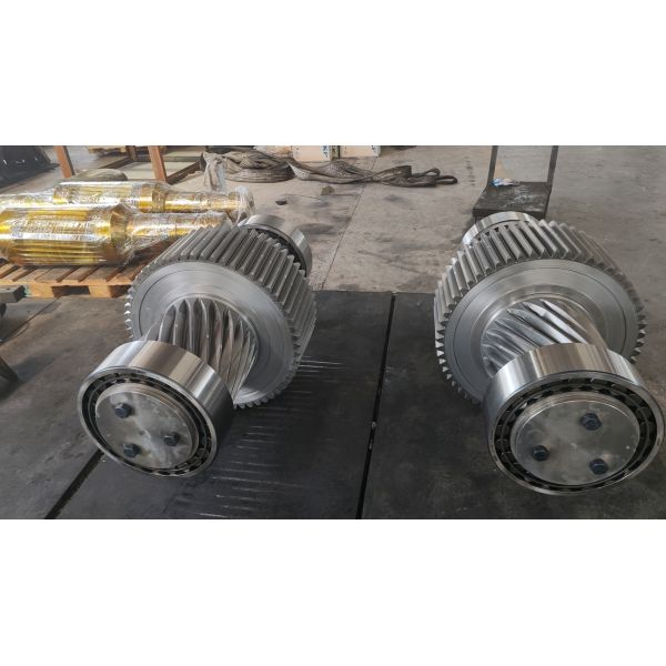Heavy Duty Forged Shaft with Gear / Gear Shaft for Cement Ball Mill Rotary Kiln