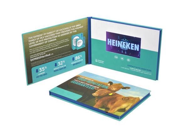 Rechargeable A5 LCD Video Brochure Card With 2 Hours Video Playing Time