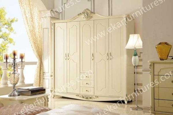 Bad room furniture design, antique solid wood armoire wardrobe 606