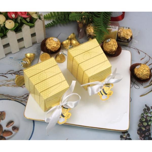 Honeybee Golden Biodegradable Paper Food Packaging Chocolate Gift Wrap Box