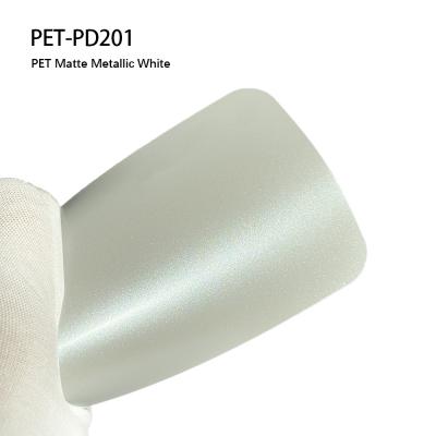 PET-PD201 PET Metallic White Car Matte Wrap Film Vinyl PPF