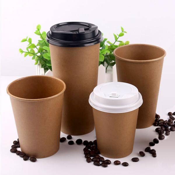 Customized Design Drinking Cup for Classic Kraft Single-Wall Coffee Cup Manufacture