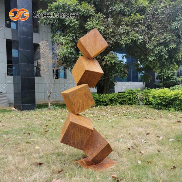 Outdoor Corten Steel Sculpture Large Rusty Metal Statues For Gardens
