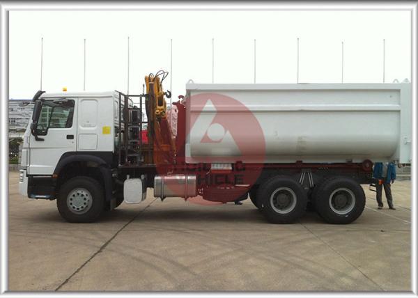 Palfinger Hook Lift Rubbish Compactor Truck , Detachable Waste Disposal Truck 2 Speed Reverse