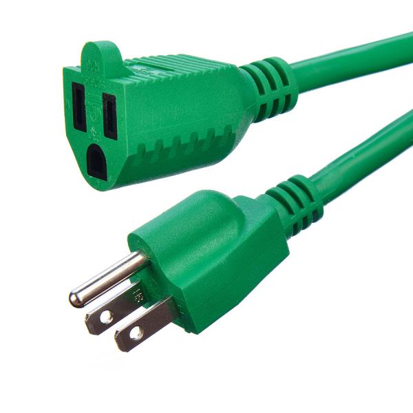 Green Waterproof American Standard 3 Pin Green ETL Heavy Duty Extension Cord Home Appliance IP level IP11
