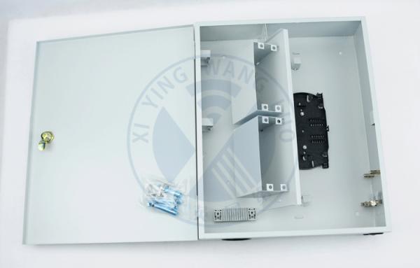 Indoor Cold rolled steel(SPCC)  Wall Mounted Fiber Optic Distribution Box with 4*1:8 PLC Port SC