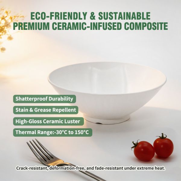 Premium Stone-Textured Commercial Hat-Shaped Bowl (Ceramic-Infused Composite)