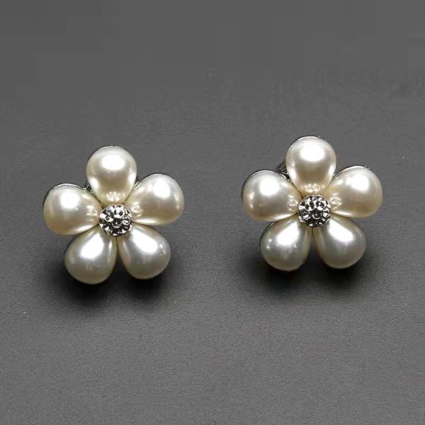 Gold Mens Diamond Cufflinks Inlaid Pearl 1.5cm×1.5cm Size OEM ODM