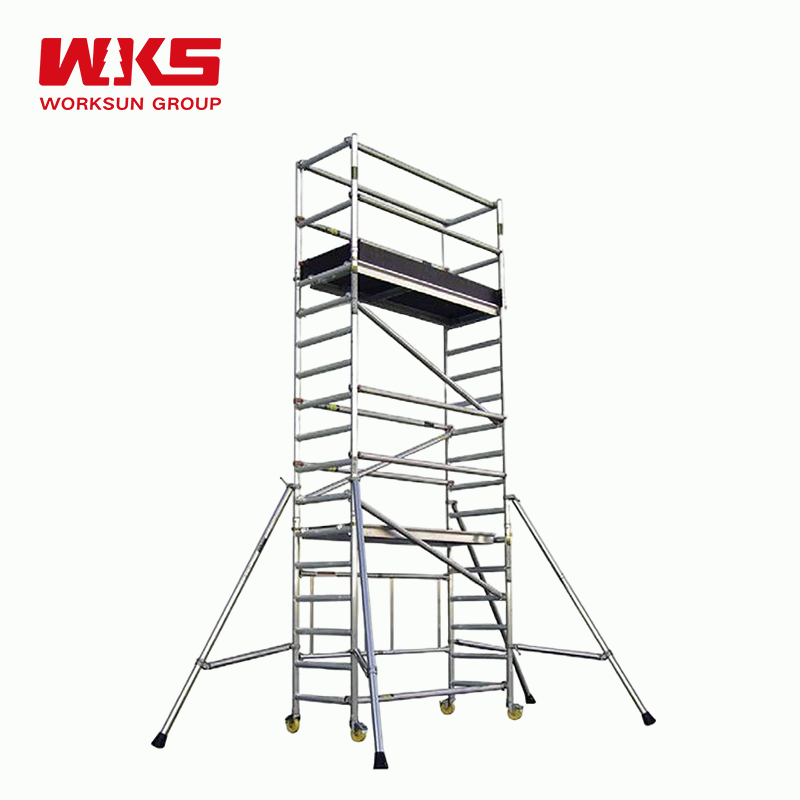Hot Dip Galvanised Scaffold Tower Silver Mobile Aluminium Scaffolding Customized