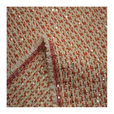Stock a Roll Wholesale Luxury New Design 100 Polyester Yarn Dyed Tweed Fabric for Autumn and Winter Women's Coat Clothing