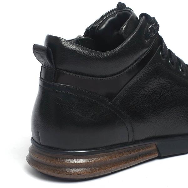 Adult Lace Up Anti Odor Black Genuine Leather Boots