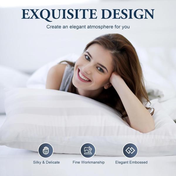 Hotel Collection Queen Size Pillows Set of 2 3D Down Alternative for Restful Sleep
