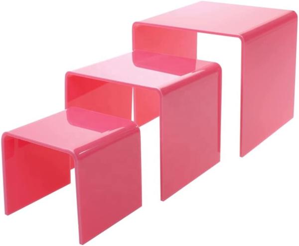 Acrylic Buffet Risers Display Jewelry Shelf Showcase Figure Collection Cup Cake