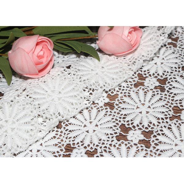 Custom DTM Polyester Floral Guipure Lace Dress Fabric For Haute Couture