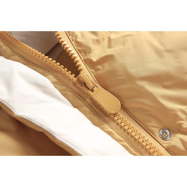 Orange Warm Long Womens Winter Jackets And Coats Hooded Customized Trims