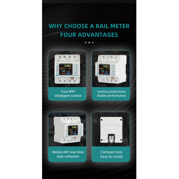 3-Phase WiFi Reclosing Protector: Tuya Smart, 10 Protections, PV Meter