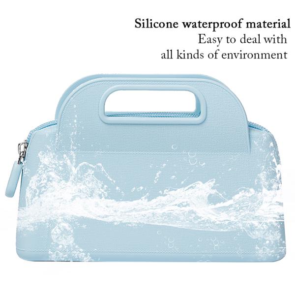 Colorful Customized Silicone Zipper Pouch for Women's Cosmetic and Toiletry Storage