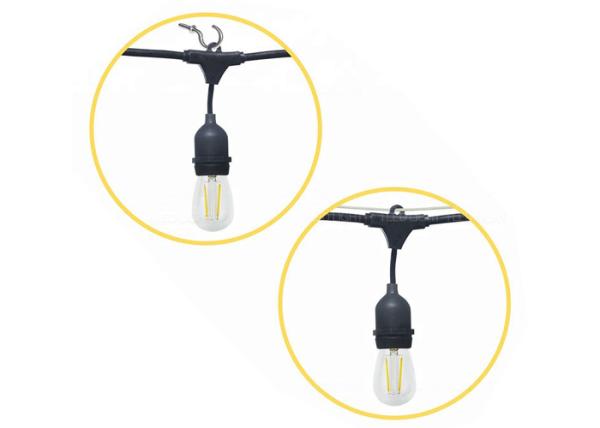 48FT Outdoor Light String Set E26 E27 S14 Edison Bulb Low Voltage IP65