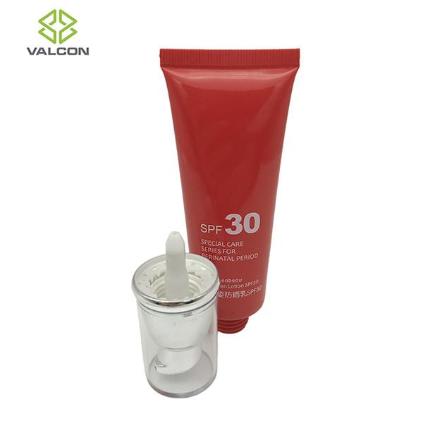 Diameter 30 MM Airless Cosmetic Tubes Silver UV Pump Acrylic Cap For Sunscreen