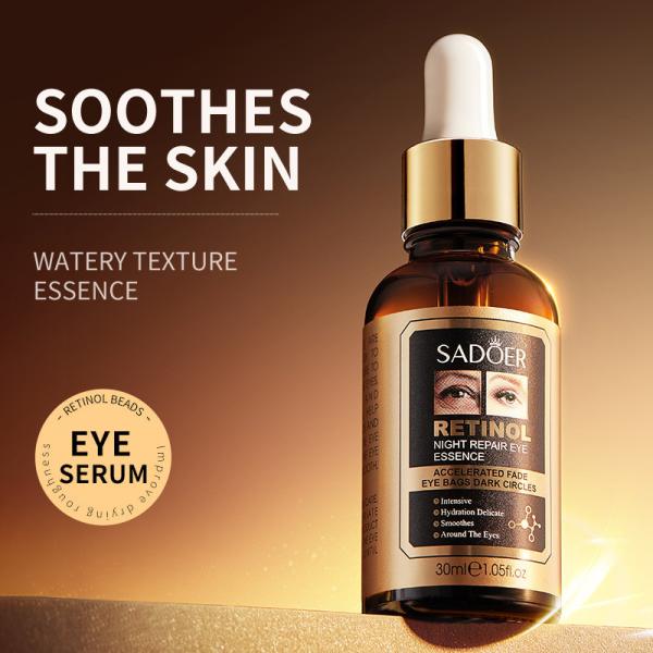 Cosméticos escuros do Eyecare dos círculos do Retinol anti - aperto de iluminação do enrugamento sob o soro do olho