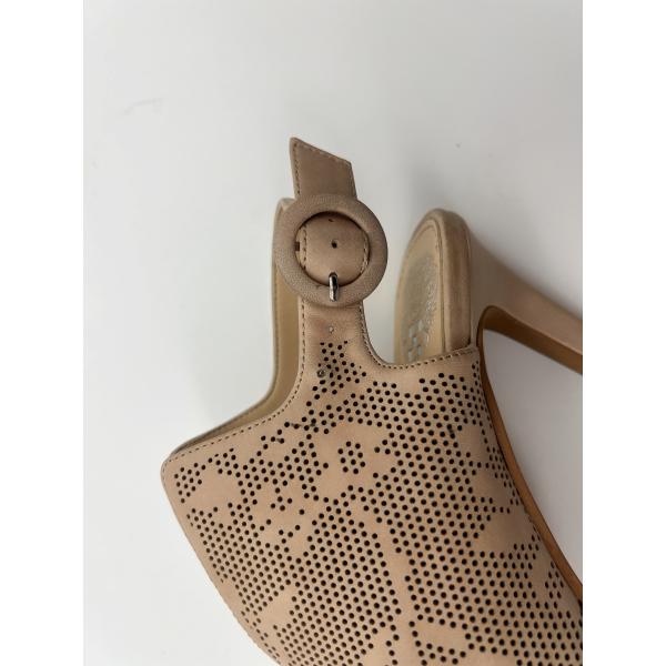 Brown / Beige Suede Leather Shoes Open Toe Round Toe Stiletto Heel Sandals