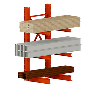 Metal Q235 Cantilever Lumber Storage Racks in Red / Blue Color