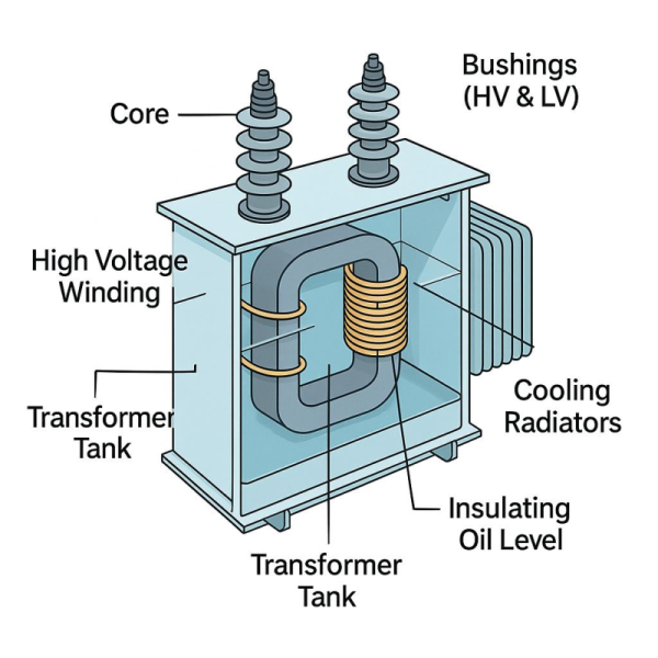 Low Loss 10KV Oil Immersed Distribution Transformer For Grid System