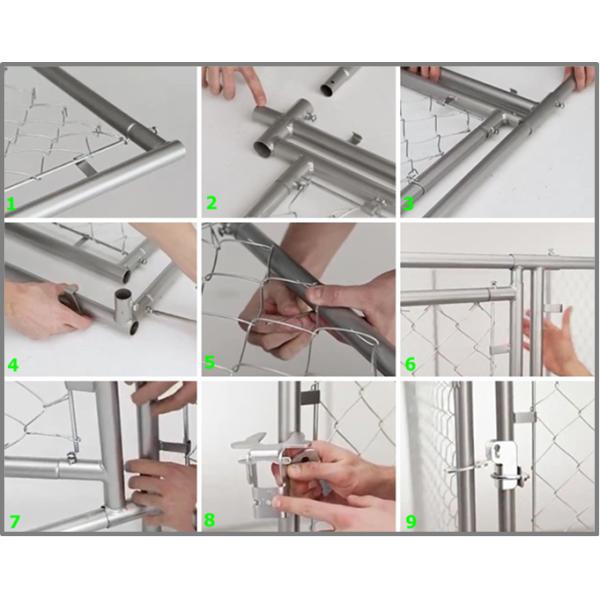 Eco-Friendly Galvanized Chain Link Dog Cage For Animals 60 * 60mm