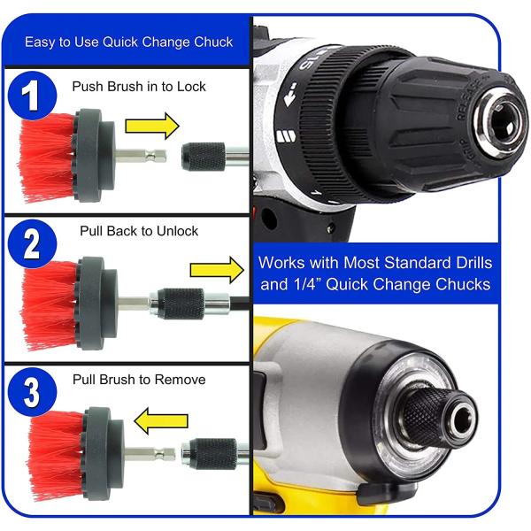 Electric Bathtub Bathroom Scrubber Drill Attachment Brush Polypropylene Oem