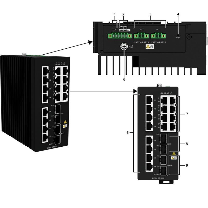 S5735I-S8U2XN-V2 98012686 Industrial Switches 8 Port Poe Switch Managed 